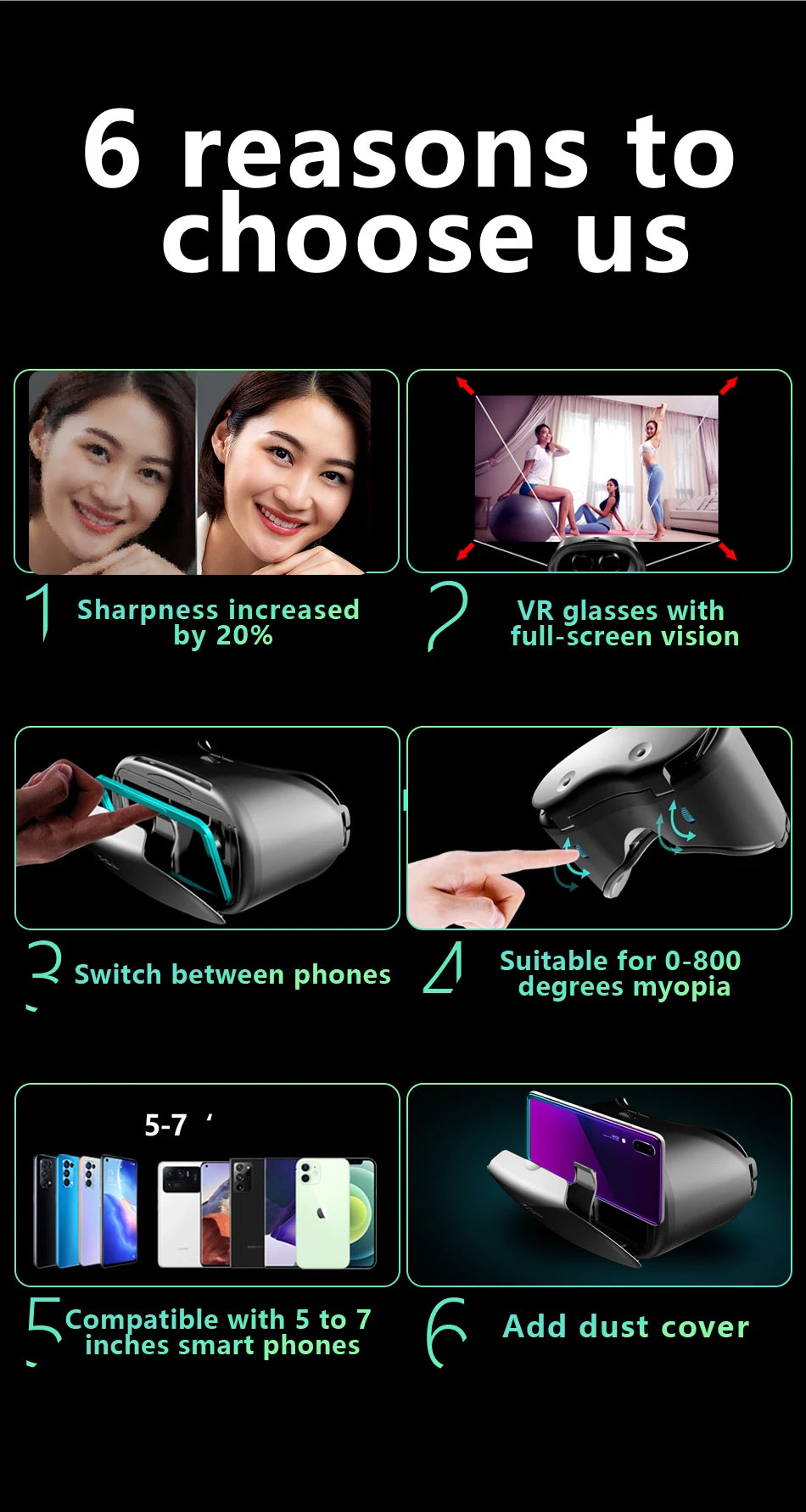 Virtual Reality 3D VR Glasses Smartphone Cell Mobile
