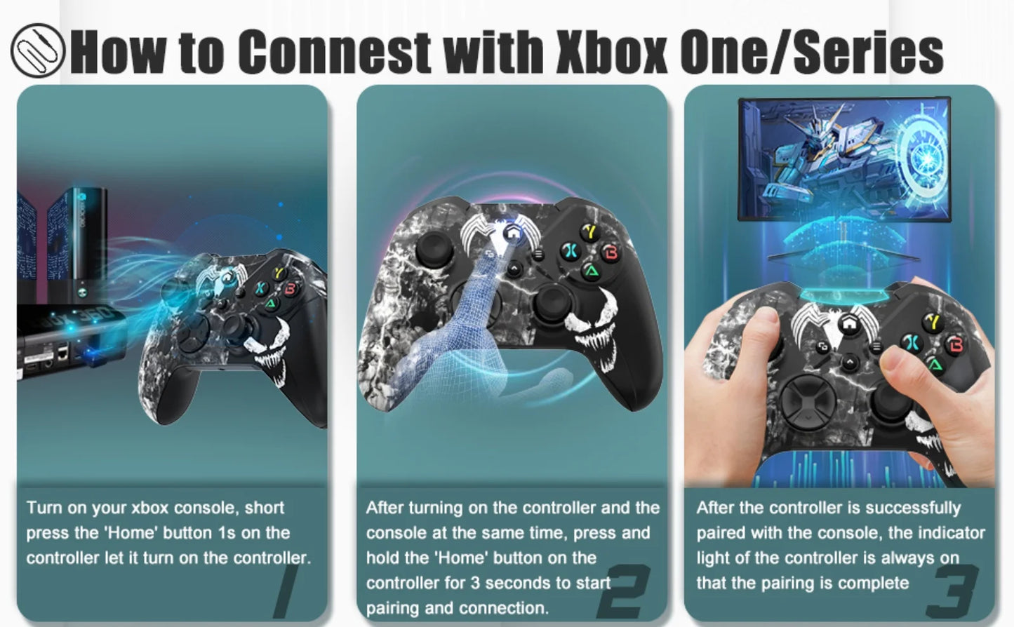 Gamepad for Xbox One S/X/Series S/X/PCWindows 7/8/10