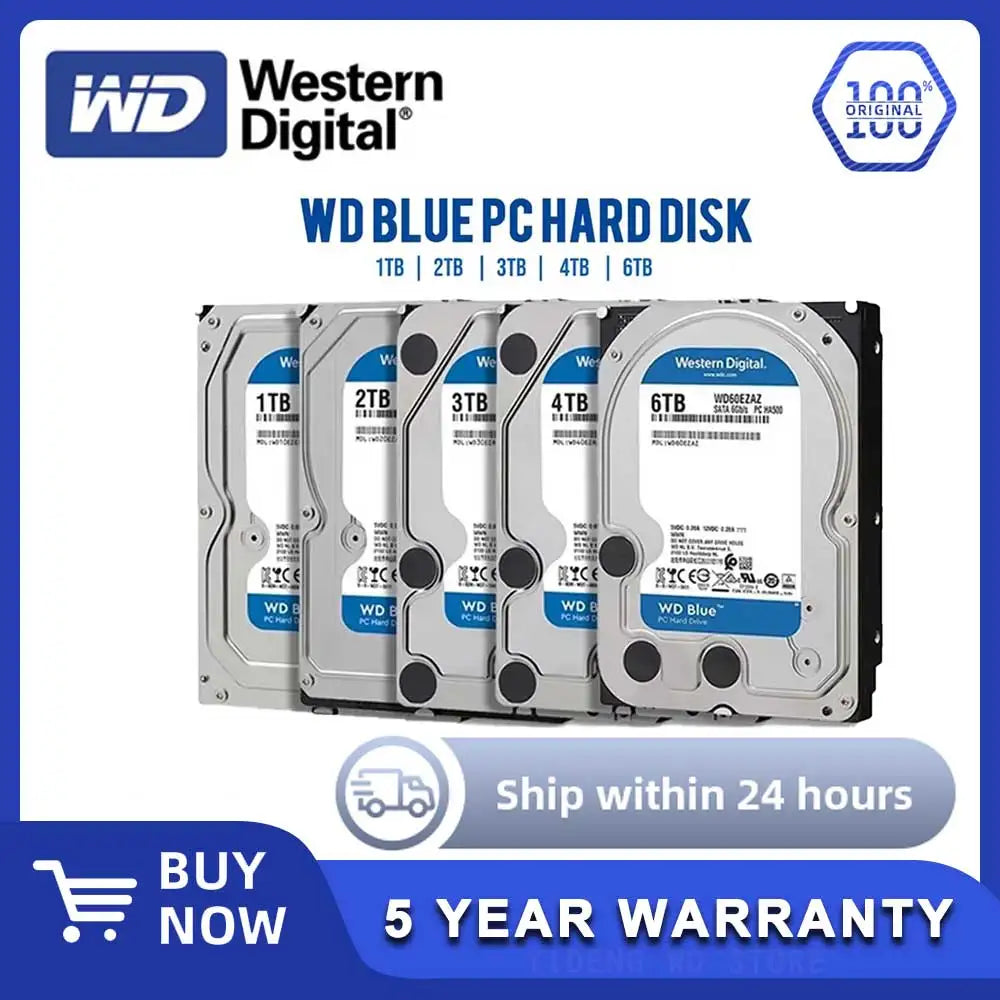 Hardware Western Digital 1TB 2TB 3TB 4TB 6TB 500GB HDD SATA III 6 Gb/s 3,5